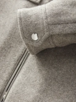 Next neutre - Veste-chemise doublée en laine riche Borg Clearance