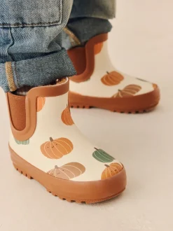 Next - Bottines en caoutchouc avec doublure chaude Neutre citrouille Halloween Sale