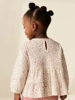 Next Neutre Ditsy Fleuri - Ensemble chemisier et legging à manches longues (3mois-7ans) Clearance
