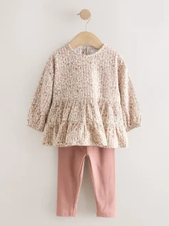 Next Neutre Ditsy Fleuri - Ensemble chemisier et legging à manches longues (3mois-7ans) Clearance