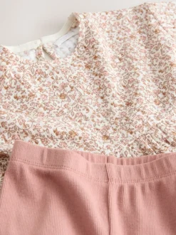 Next Neutre Ditsy Fleuri - Ensemble chemisier et legging à manches longues (3mois-7ans) Clearance