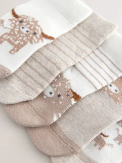 Next Neutre Hamish - Lot de 5 chaussettes pour bébé (0mois-2ans) Hot