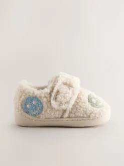 Next - Chaussons Cupsole doublés chauds Neutre Happy Face Clearance