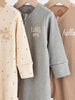 Next Neutre Milk Club - Lot de 3 dors-bien bébé à fermeture éclair bidirectionnelle 100 % coton (0mois -2ans) New