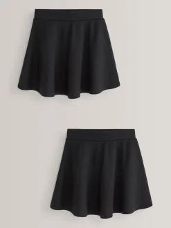 Next Noir - 2 Pack Pull-On Jersey Extensible School Skater Jupes (3-17yrs) Online