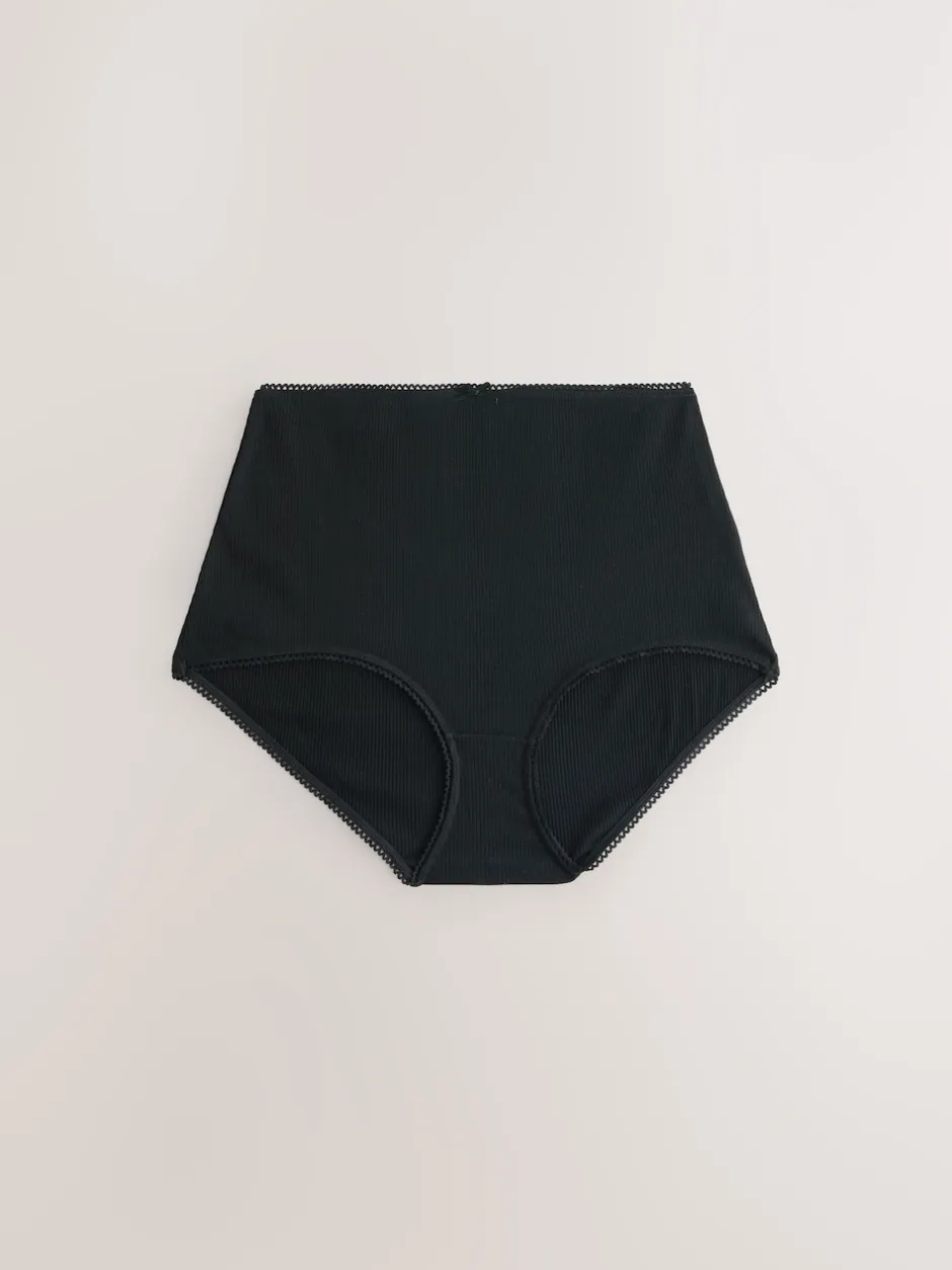 Next Noir - 7 Slips Lot en coton côtelé Sale