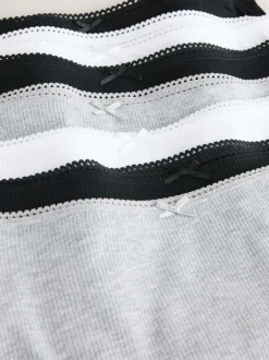 Next Noir - 7 Slips Lot en coton côtelé Sale