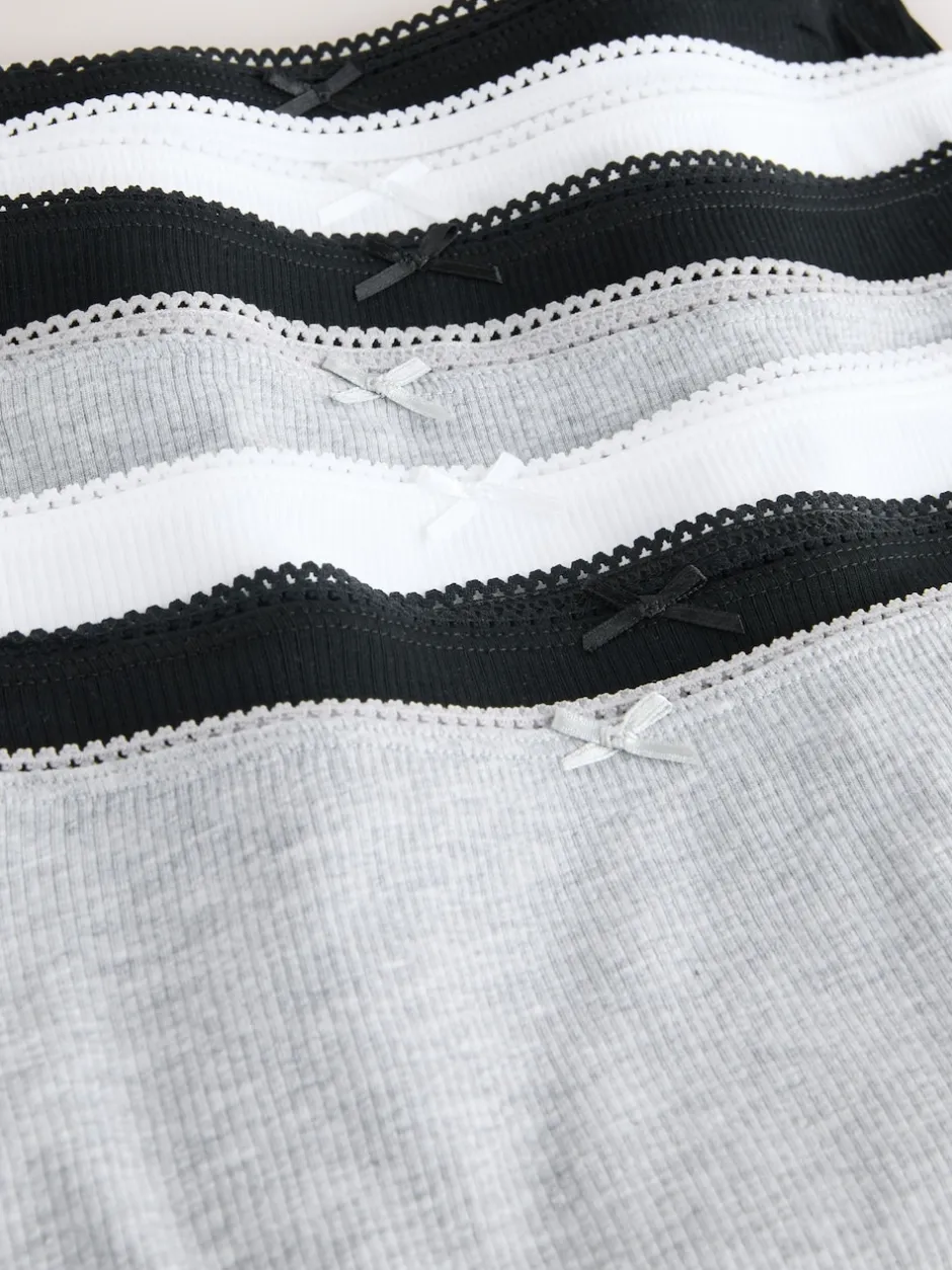 Next Noir - 7 Slips Lot en coton côtelé Sale