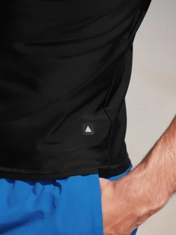 Next Noir - Active Manche courte Rash gilet Discount