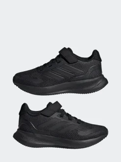adidas - Baskets de course Runfalcon 5 à lacets élastiques pour enfant Noir