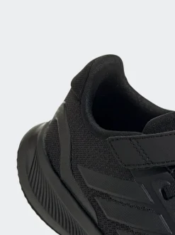 adidas - Baskets de course Runfalcon 5 à lacets élastiques pour enfant Noir