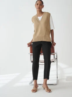 Next Noir - Ajusté Pantalons droites élastiquées Hot