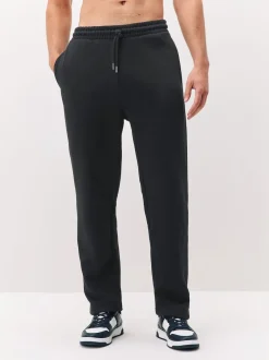 Next - Ajustement droit - Pantalon de jogging épais décontracté à dos brossé Noir New