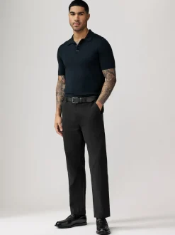 Next Noir - Ajustement droit - Pantalons chino à ceinture doux au toucher Hot