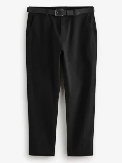 Next Noir - Ajustement droit - Pantalons chino à ceinture doux au toucher Hot