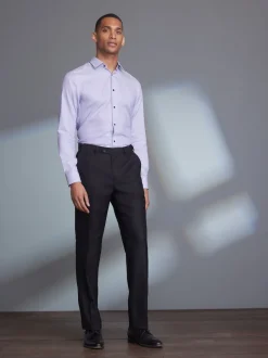 Next Noir - Ajustement régulier - Pantalons Signature en 100 % laine avec ceinture Motion Flex Discount