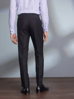 Next Noir - Ajustement régulier - Pantalons Signature en 100 % laine avec ceinture Motion Flex Discount