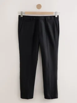 Next Noir - Ajustement régulier - Pantalons Signature en 100 % laine avec ceinture Motion Flex Discount