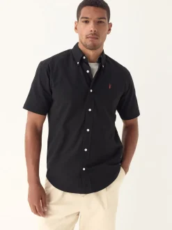 Next - Ajustement régulier - Chemise Oxford à manches courtes Noir Online