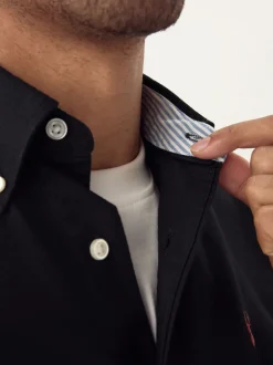 Next - Ajustement régulier - Chemise Oxford à manches courtes Noir Online