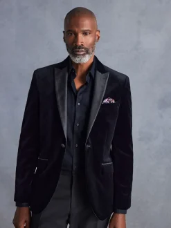 Next Noir - Ajustement régulier - Blazer Signature Pontoglio en velours italien Best