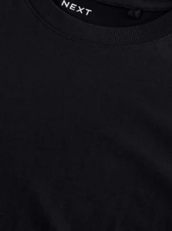 Next - Ajustement régulier - T-shirt à manches longues de cou d'équipage Noir Clearance