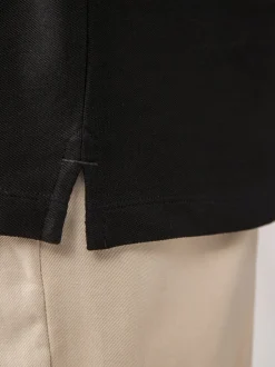 Next - Ajustement régulier - Polo à manches longues en piqué Noir Outlet