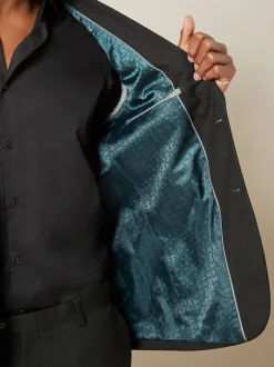 Next Noir - - Veste de costume texturée Ajustement régulier Sale