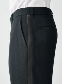 Next Noir - Ajustement régulier - Pantalon de smoking texturé avec détail de ruban adhésif Discount