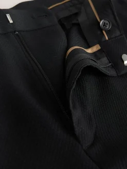 Next Noir - Ajustement régulier - Pantalon de smoking texturé avec détail de ruban adhésif Discount