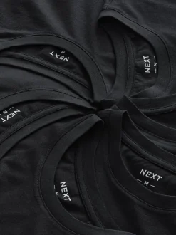 Next - Ajustement régulier - Lot de t-shirts essentiels en coton 6 Noir Outlet