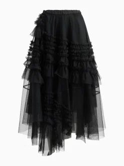 All Saints Noir - Allsaints Jen Tulle Jupes Discount
