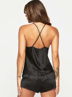 Ann Summers Noir - Adoration Satin Ensemble cami en dentelle Clearance