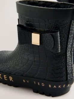 Baker by Ted Baker Noir - Bottes de bien-être doublées en fausse fourrure avec nœud pour fille Online