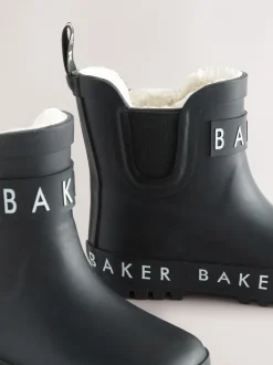 Baker by Ted Baker Noir - bottes de bien-être doublées de fausse fourrure garçon Clearance