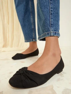 Friends Like These Noir - Ballerines plates Twist Detail à bout rond Discount