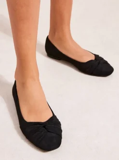 Friends Like These Noir - Ballerines plates Twist Detail à bout rond Outlet