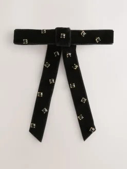 Next Noir - Barrette à cheveux en velours avec ornements d’un nœud Best