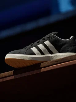 adidas - Baskets Grand Court 00s en daim et dentelle pour enfant Noir New