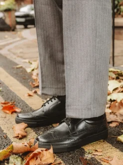 Base London Noir - Baskets Clapton Brogue Discount