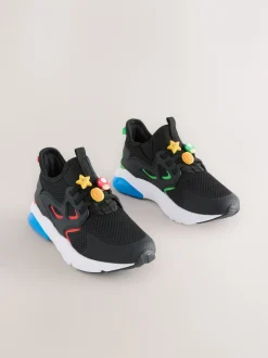 Next Noir - Baskets Mario à lacets élastiques New