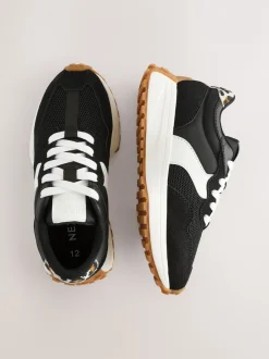 Next - Baskets épaisses Dentelle-up Noir New