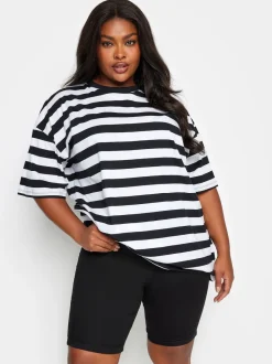 Yours Curve Noir - Bermuda délavage moyen Outlet