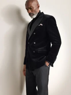 Next Noir - Blazer croisé en velours italien Signature Pontoglio Hot