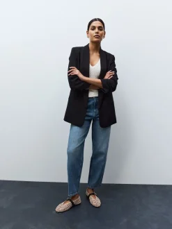 Next - Blazer décontracté à manches froncées Noir Online