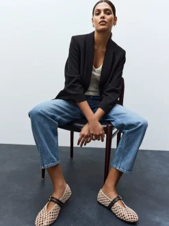 Next - Blazer décontracté à manches froncées Noir Online