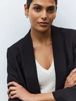 Next - Blazer décontracté à manches froncées Noir Online