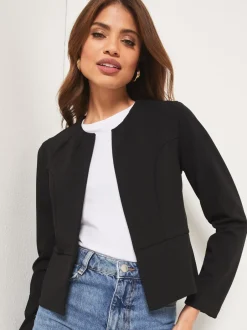 Lipsy - Blazer sans col Raccourci Noir Best
