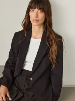 Next Noir - Blazer sculptant à simple boutonnage habillé Clearance
