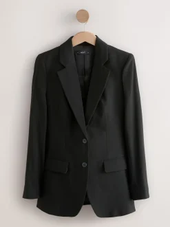 Next Noir - Blazer simple boutonnage en laine Outlet